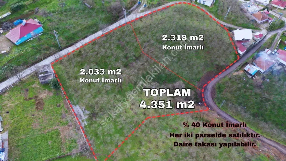 AKYAZI YENİKÖYDE 2.318 m2 KONUT İMARLI ARSA SATILIK