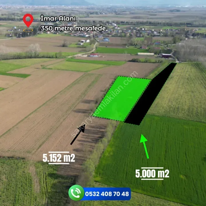 UZUNÇINAR'DA SATILIK 5.152 m2 YATIRIMLIK TARLA