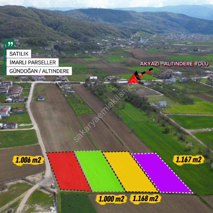 GÜNDOĞAN/ALTINDERE'DE 1.000 m2 İMARLI ARSA SATILIK / AKYAZI
